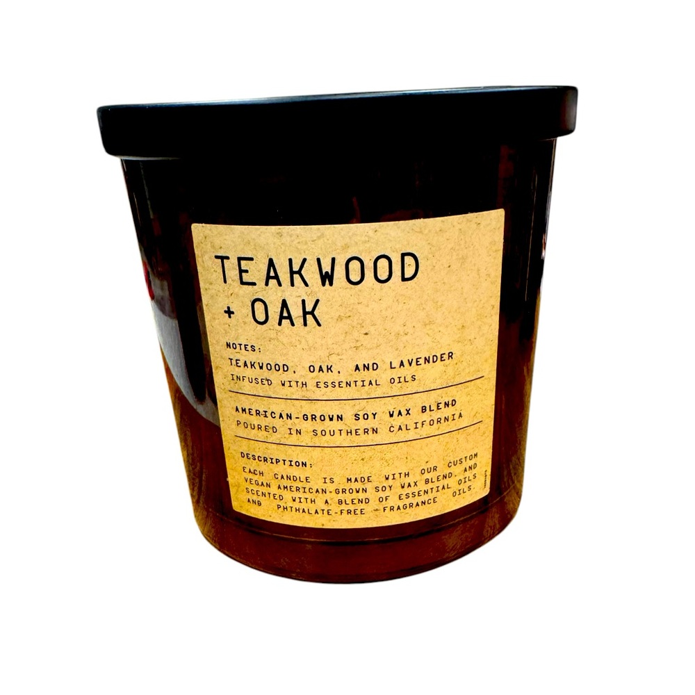 Leoben Co Teakwood + Oak Vegan Soy Wax Candle, 24 Oz